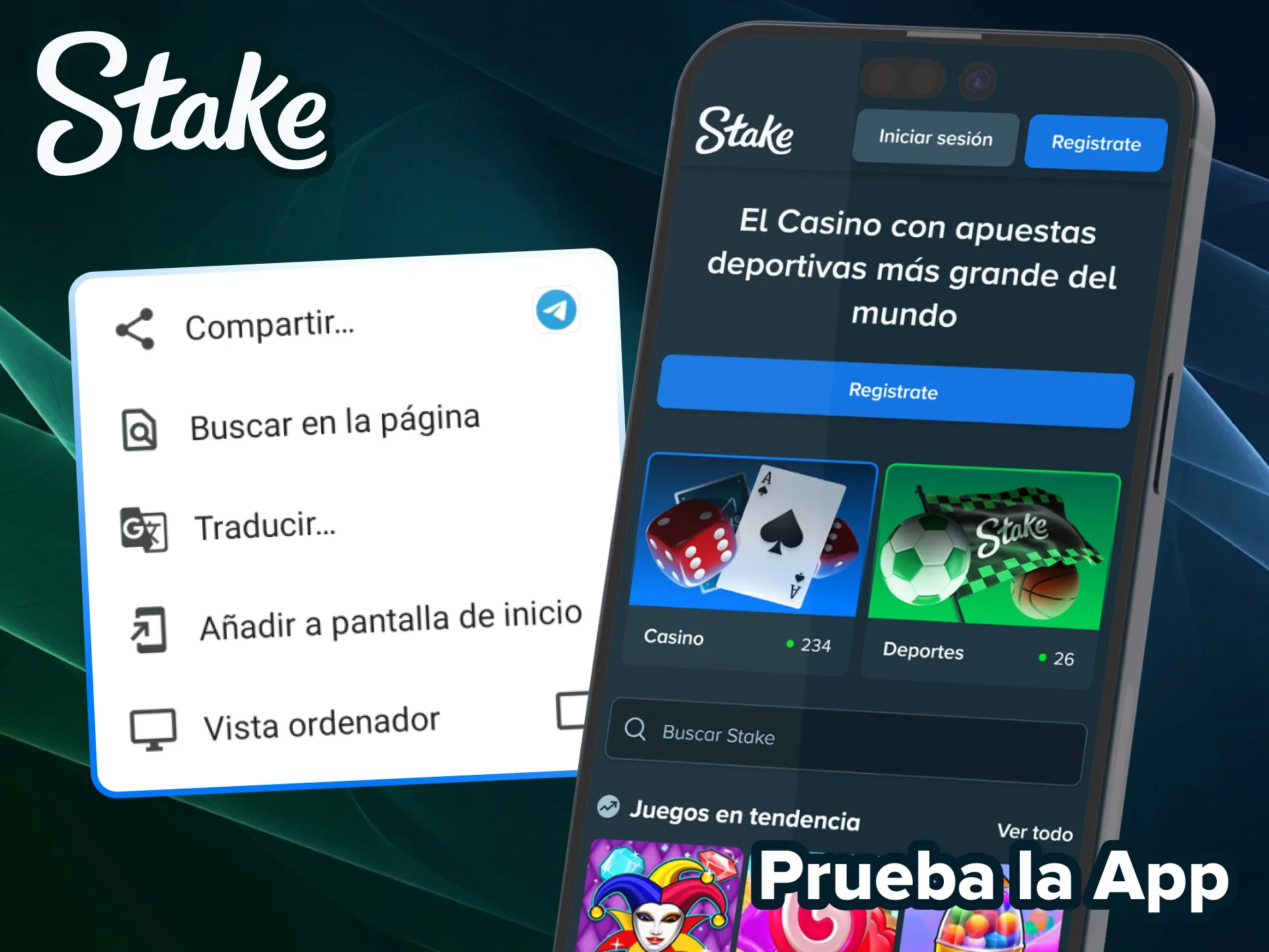 Descarga la app de Stake para casino y domina las apuestas.