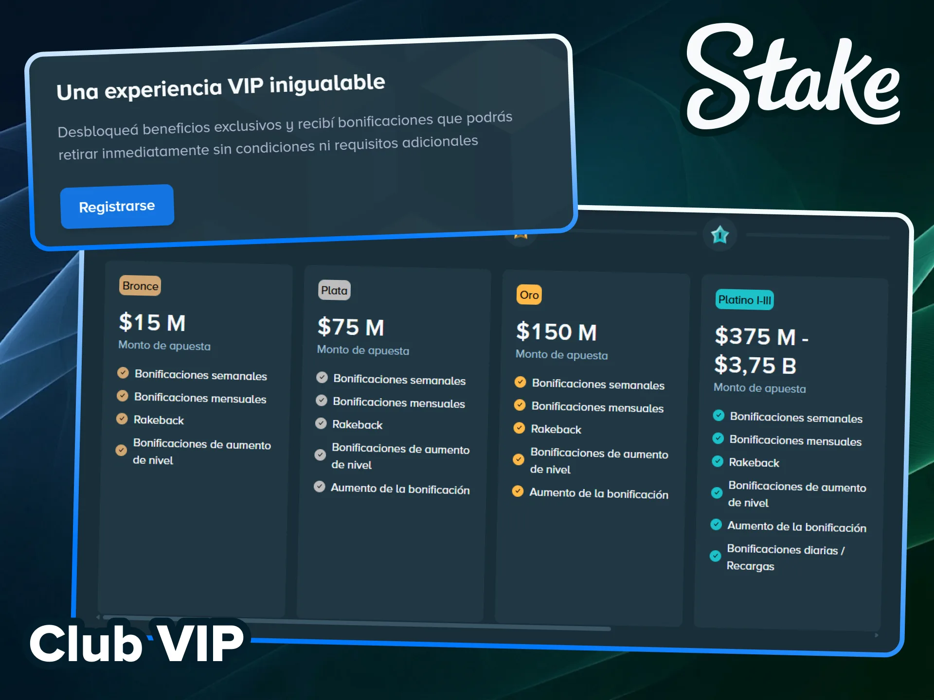 Únete al exclusivo Club VIP para recibir recompensas únicas en Stake.